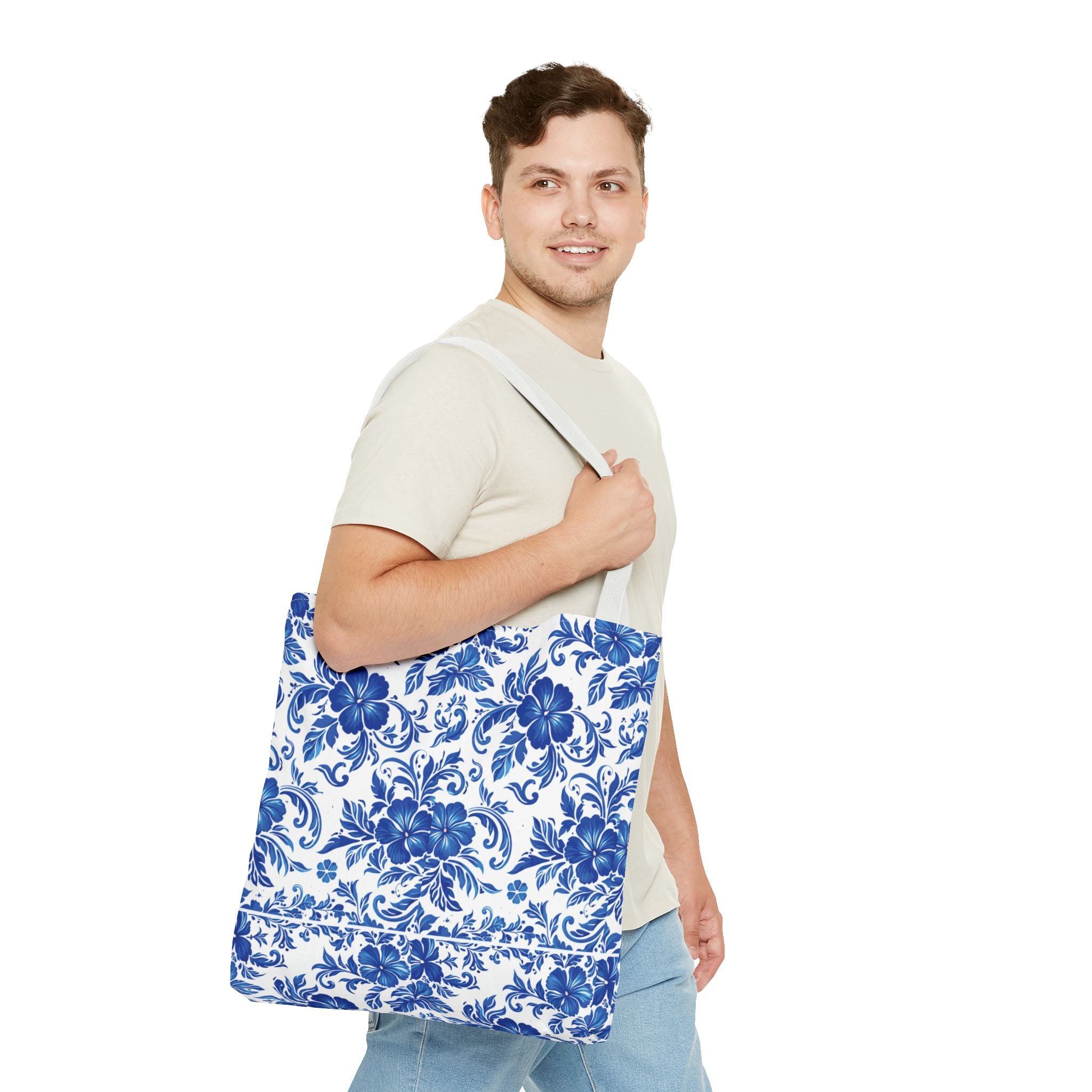 Floral Azulejo Tote Bag