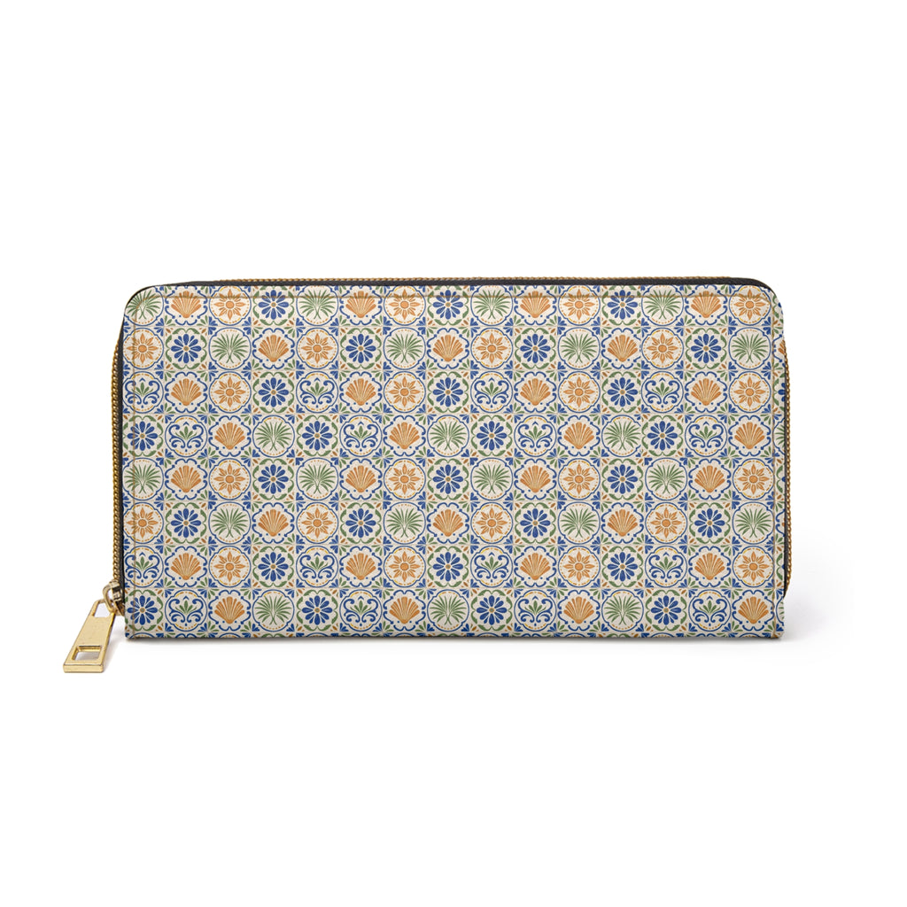 Mediterranean Mosaic Tile Beach Zipper Wallet