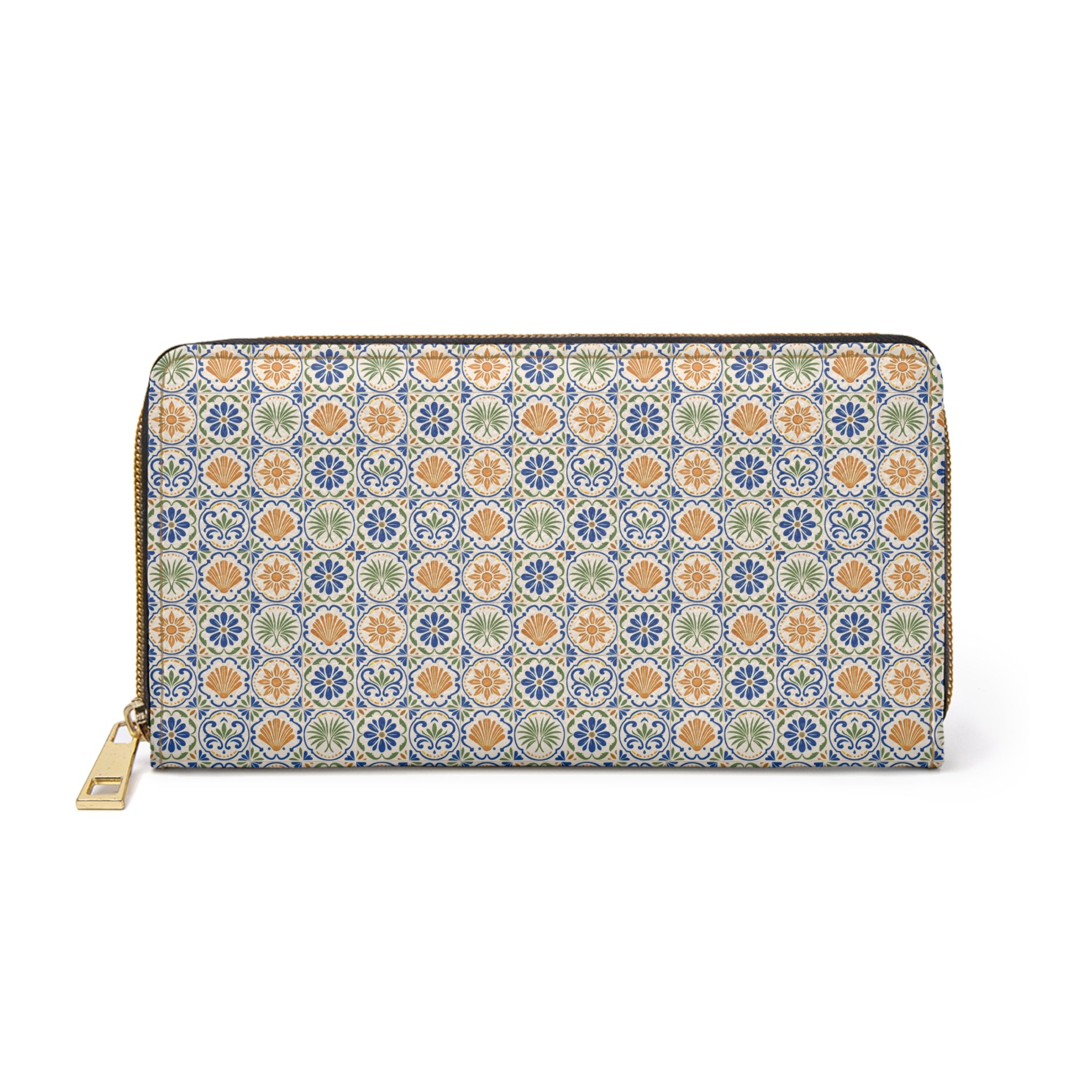 Mediterranean Mosaic Tile Beach Zipper Wallet