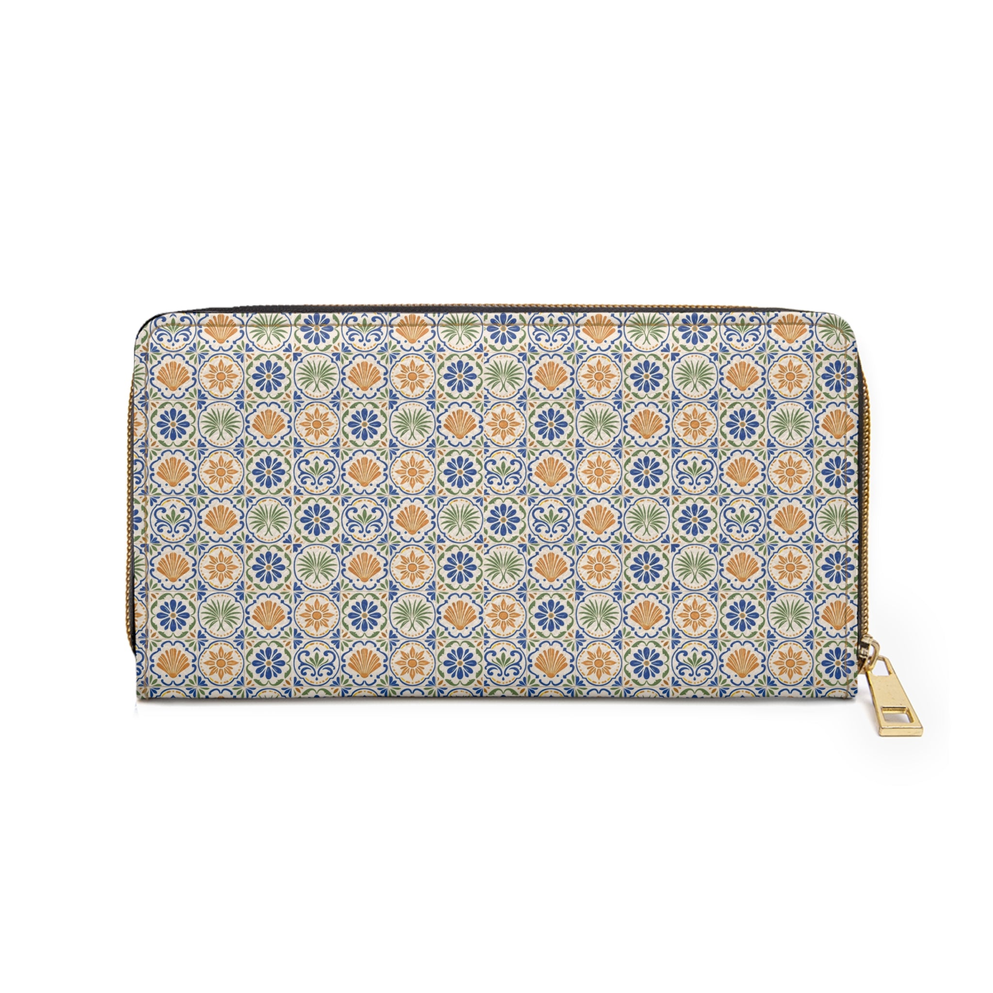 Mediterranean Mosaic Tile Beach Zipper Wallet