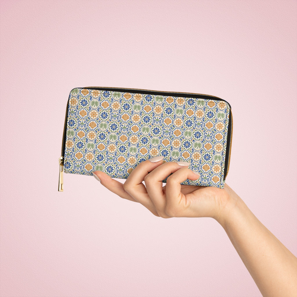 Mediterranean Mosaic Tile Beach Zipper Wallet