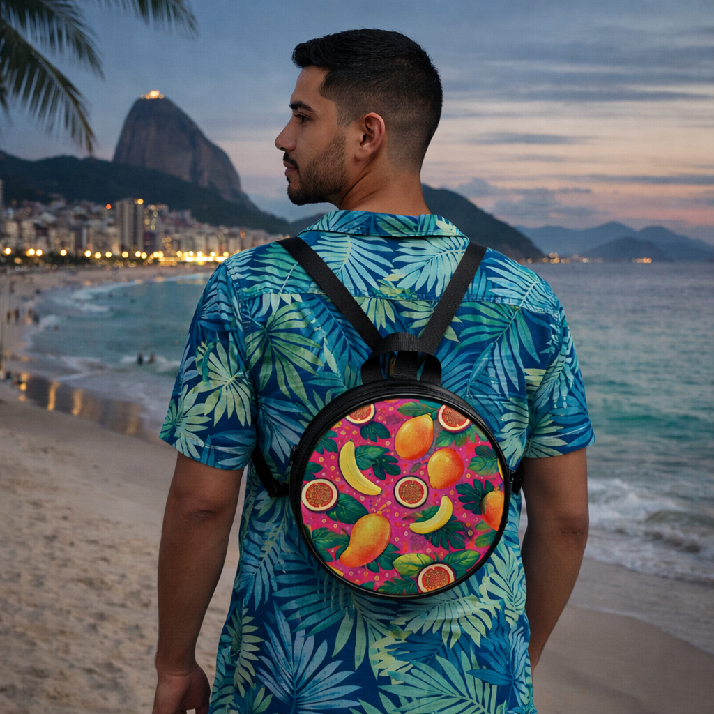 Passionfruit Paradise Round Crossbody Bag